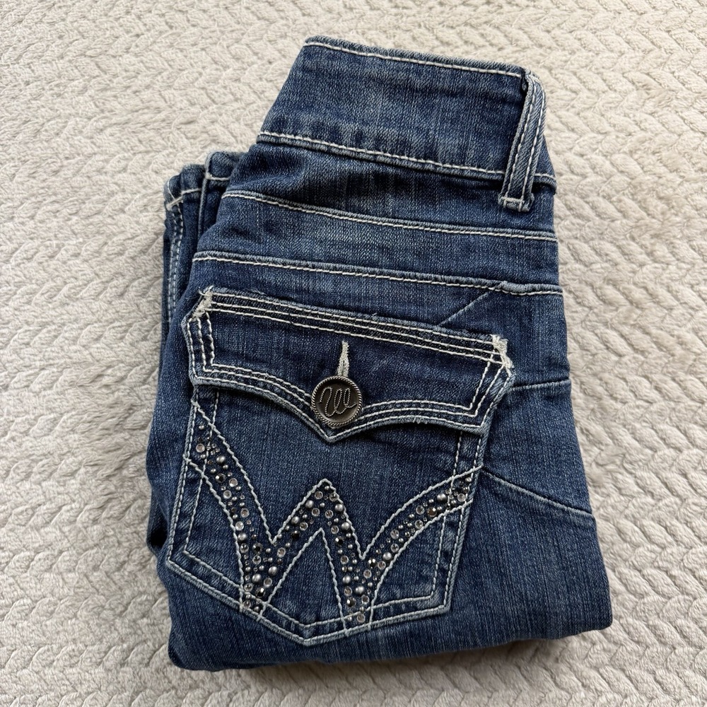 Wrangler Denim Cowgirl Jeans‎ Tall Juniors 1/2X34 (27x34) Flap Pocket Western - Picture 9 of 16
